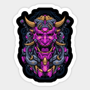 oni mecha samurai Sticker